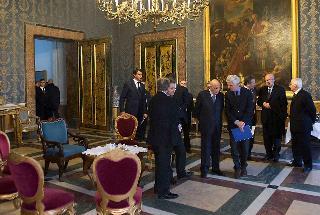 Il Presidente Giorgio Napolitano con il Ministro dei Beni e delle Attività Culturali e del Turismo Massimo Bray a Palazzo Reale, in occasione del convegno dal titolo &quot;Beni culturali e terzo settore&quot;