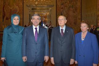Il Presidente Giorgio Napolitano e il Presidente della Repubblica di Turchia Abdullah Gül con le rispettive consorti
