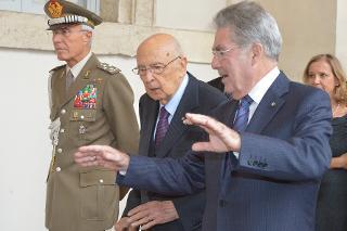 Il Presidente Giorgio Napolitano con il Presidente Federale della Repubblica d'Austria, Heinz Fischer, in visita di Stato in Italia