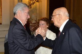 Il Presidente Giorgio Napolitano con il Presidente Federale della Repubblica d'Austria Heinz Fischer al termine della visita di Stato in Italia