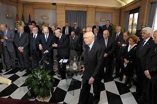 Il Presidente Giorgio Napolitano al Palazzo della Consulta in occasione della cerimonia celebrativa del 60° anniversario della Costituzione