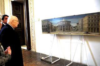 Il Presidente Giorgio Napolitano durante la visita alla Galleria Nazionale delle Marche