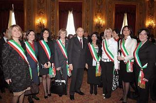 Il Presidente Giorgio Napolitano durante la cerimonia della Giornata della Donna