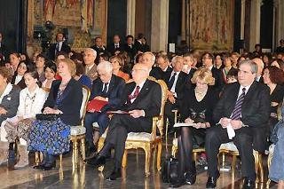 Il Presidente Giorgio Napolitano in un momento della celebrazione della Giornata Internazionale della Donna