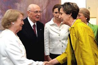 Il Presidente Giorgio Napolitano con la moglie Clio e la Signora Isabel, figlia dello Statista ucciso Salvador Allende alla Moneda