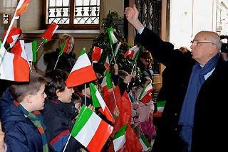 Il Presidente Giorgio Napolitano al suo arrivo a Gorizia
