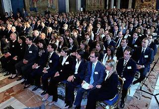 Una immagine dei 319 Magistrati ordinari in tirocinio nel Salone dei Corazzieri, per l'incontro con il Presidente Giorgio Napolitano.