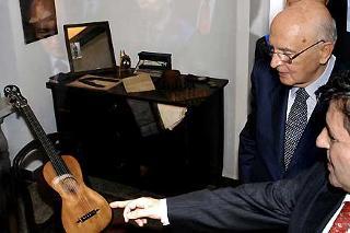 Il Presidente Giorgio Napolitano durante la visita al Museo Risorgimentale