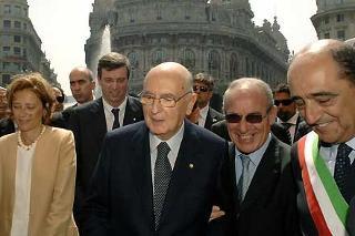 Il Presidente Giorgio Napolitano al suo arrivo al Palazzo Ducale