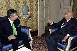 Il Presidente Giorgio Napolitano a colloquio con Umberto Bossi, Segretario Federale della Lega Nord