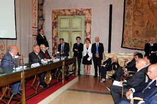 Il Presidente Giorgio Napolitano in un momento della cerimonia inaugurale delle Celebrazioni del Centenario della nascita di Leo Valiani a Palazzo Giustiniani
