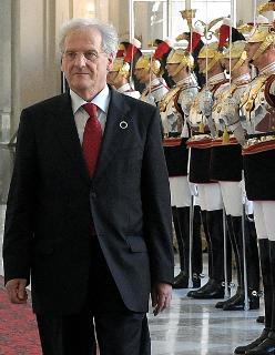 Il Presidente di Ungheria, Laszlo Solyom all'arrivo a Palazzo Reale, in occasione del Vertice Informale Multilaterale dei capi di Stato &quot;Uniti per l'Europa&quot;