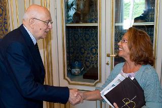 Il Presidente Giorgio Napolitano riceve Lella Golfo, Presidente della Fondazione Marisa Bellisario