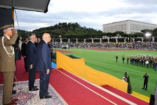 Il Presidente Giorgio Napolitano al 235° anniversario di fondazione del Corpo della Guardia di Finanza al termine della cerimonia