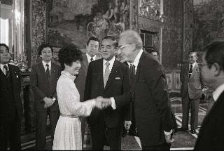 Incontro del Presidente della Repubblica Francesco Cossiga con  il Primo Ministro del Giappone Yasuhiro Nakasone