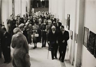 Visita del Presidente della Repubblica Luigi Einaudi all'Esposizione Nazionale Quadriennale d'Arte di Roma