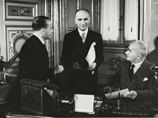 Lettura del messaggio del Presidente della Repubblica Luigi Einaudi a favore della lotta contro i tumori (Roma)