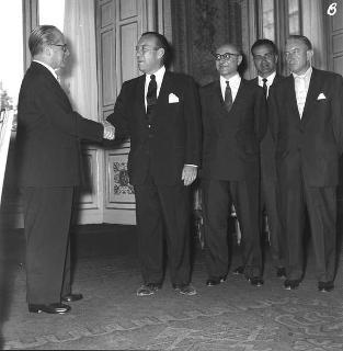Il Presidente della Repubblica Giovanni Gronchi riceve in visita di Robert F. Wagner, sindaco di New York