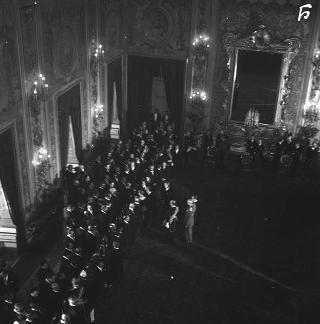 Ricevimento del Corpo diplomatico da parte del Presidente della Repubblica Giovanni Gronchi per gli auguri di fine anno