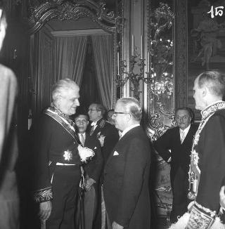 Ricevimento del Corpo diplomatico da parte del Presidente della Repubblica Giovanni Gronchi per gli auguri di fine anno