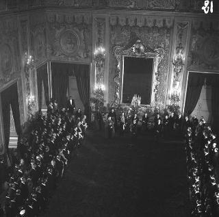 Ricevimento del Corpo diplomatico da parte del Presidente della Repubblica Giovanni Gronchi per gli auguri di fine anno