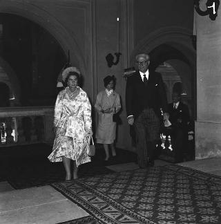 Visita di stato dei reali Paolo I di Grecia con la moglie Federica di Brunswick ricevuti da Presidente della Repubblica Giovanni Gronchi