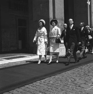 Visita di stato dei reali Paolo I di Grecia con la moglie Federica di Brunswick ricevuti da Presidente della Repubblica Giovanni Gronchi