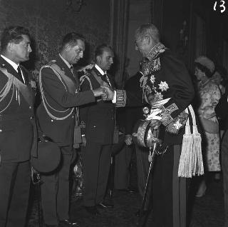 Visita di stato dei reali Paolo I di Grecia con la moglie Federica di Brunswick ricevuti da Presidente della Repubblica Giovanni Gronchi