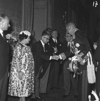 Visita di stato dei reali Paolo I di Grecia con la moglie Federica di Brunswick ricevuti da Presidente della Repubblica Giovanni Gronchi