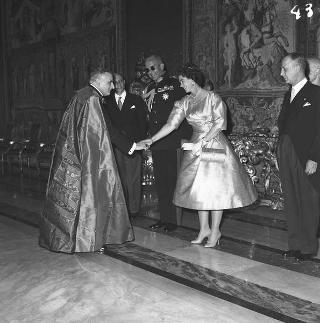 Visita di stato dei reali Paolo I di Grecia con la moglie Federica di Brunswick ricevuti da Presidente della Repubblica Giovanni Gronchi
