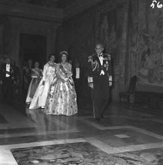 Visita di stato dei reali Paolo I di Grecia con la moglie Federica di Brunswick ricevuti da Presidente della Repubblica Giovanni Gronchi