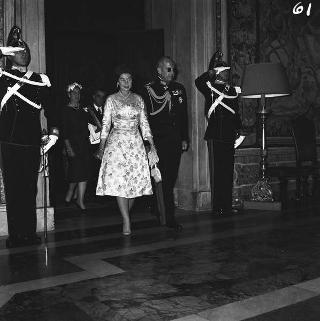 Visita di stato dei reali Paolo I di Grecia con la moglie Federica di Brunswick ricevuti da Presidente della Repubblica Giovanni Gronchi