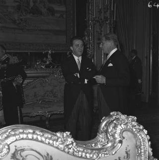 Visita di stato dei reali Paolo I di Grecia con la moglie Federica di Brunswick ricevuti da Presidente della Repubblica Giovanni Gronchi