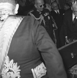 Visita di stato dei reali Paolo I di Grecia con la moglie Federica di Brunswick ricevuti da Presidente della Repubblica Giovanni Gronchi