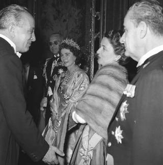 Visita di stato dei reali Paolo I di Grecia con la moglie Federica di Brunswick ricevuti da Presidente della Repubblica Giovanni Gronchi