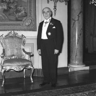 Visita di stato dei reali Paolo I di Grecia con la moglie Federica di Brunswick ricevuti da Presidente della Repubblica Giovanni Gronchi