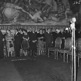 Visita di stato dei reali Paolo I di Grecia con la moglie Federica di Brunswick ricevuti da Presidente della Repubblica Giovanni Gronchi