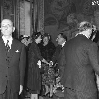 Visita di stato dei reali Paolo I di Grecia con la moglie Federica di Brunswick ricevuti da Presidente della Repubblica Giovanni Gronchi