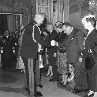 Visita di stato dei reali Paolo I di Grecia con la moglie Federica di Brunswick ricevuti da Presidente della Repubblica Giovanni Gronchi