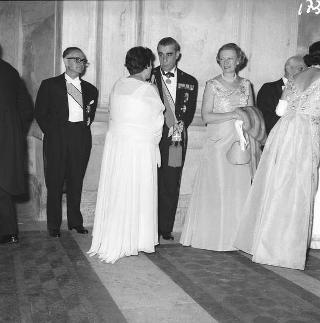 Visita di stato dei reali Paolo I di Grecia con la moglie Federica di Brunswick ricevuti da Presidente della Repubblica Giovanni Gronchi