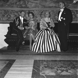 Visita di stato dei reali Paolo I di Grecia con la moglie Federica di Brunswick ricevuti da Presidente della Repubblica Giovanni Gronchi