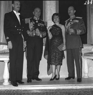 Visita di stato dei reali Paolo I di Grecia con la moglie Federica di Brunswick ricevuti da Presidente della Repubblica Giovanni Gronchi