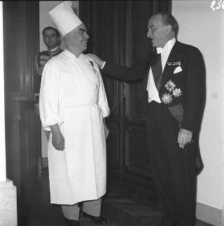 Visita di stato dei reali Paolo I di Grecia con la moglie Federica di Brunswick ricevuti da Presidente della Repubblica Giovanni Gronchi