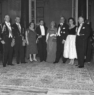 Visita di stato dei reali Paolo I di Grecia con la moglie Federica di Brunswick ricevuti da Presidente della Repubblica Giovanni Gronchi