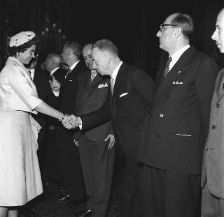 Visita di stato dei reali Paolo I di Grecia con la moglie Federica di Brunswick ricevuti da Presidente della Repubblica Giovanni Gronchi