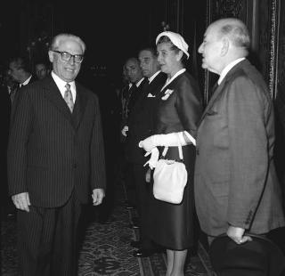 Visita di stato dei reali Paolo I di Grecia con la moglie Federica di Brunswick ricevuti da Presidente della Repubblica Giovanni Gronchi