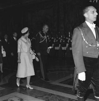 Visita di stato dei reali Paolo I di Grecia con la moglie Federica di Brunswick ricevuti da Presidente della Repubblica Giovanni Gronchi