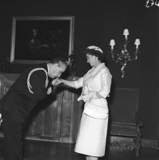 Visita di stato dei reali Paolo I di Grecia con la moglie Federica di Brunswick ricevuti da Presidente della Repubblica Giovanni Gronchi