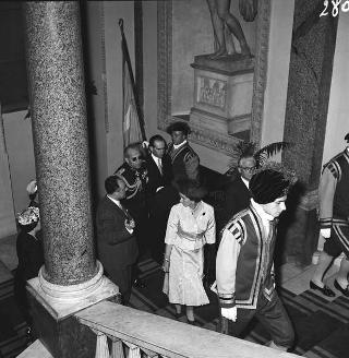 Visita di stato dei reali Paolo I di Grecia con la moglie Federica di Brunswick ricevuti da Presidente della Repubblica Giovanni Gronchi