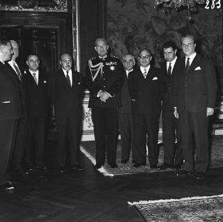 Visita di stato dei reali Paolo I di Grecia con la moglie Federica di Brunswick ricevuti da Presidente della Repubblica Giovanni Gronchi